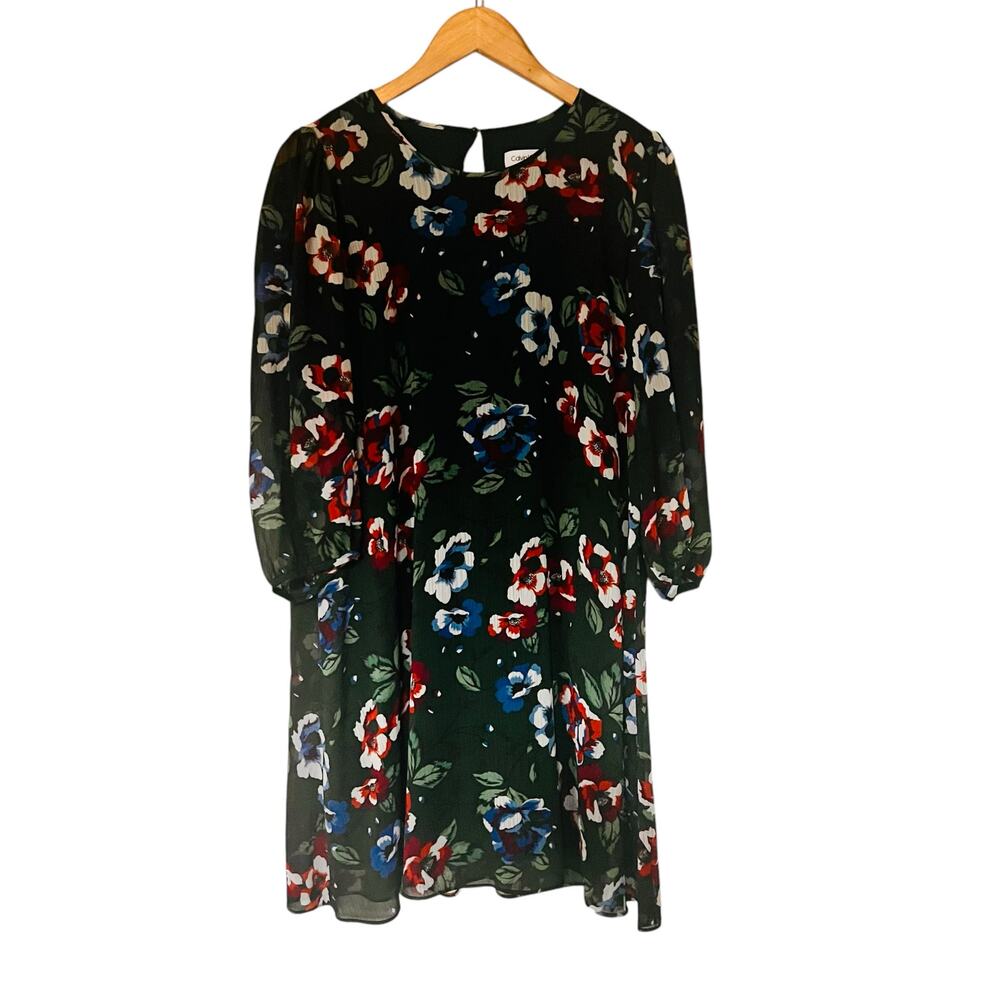 Calvin Klein Green Floral Shift Dress Size 14